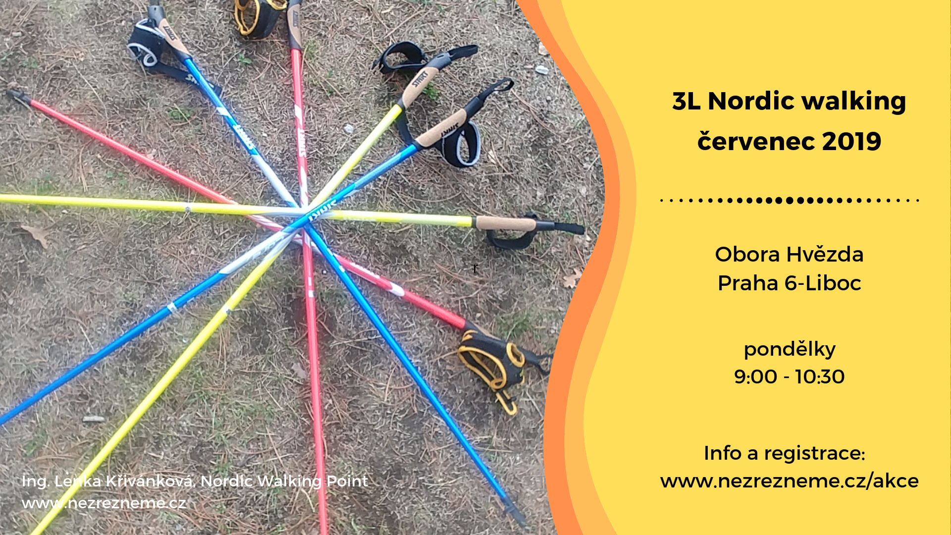 Ranní lekce nordic walking, Obora Hvězda, červenec 2019 - Lenka Křivánková, Nezrezneme.cz