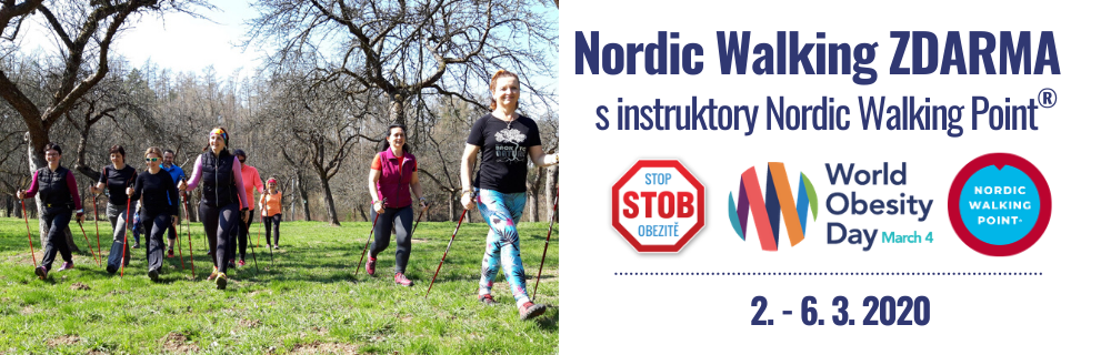V týdnu od 2. do 6. 3. u příležitosti Světového dne obezity připravili instruktoři sítě Nordic Walking Point (NWP) ve spolupráci se STOB (Stop obezitě) zdarma lekce nordic walking pro veřejnost po celé ČR. 