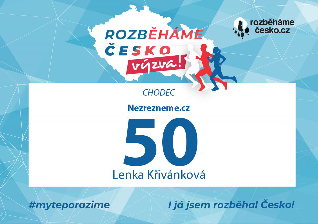 Moje registrace ve výzvě Rozběháme Česko, 19. - 29. 10. 2020. Lenka Křivánková, tým Nezrezneme.cz