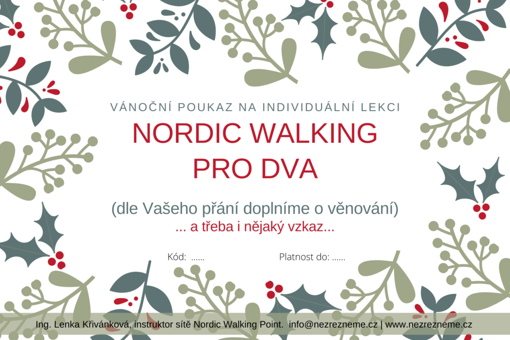 Dárkový poukaz na individuální lekci nordic walking pro dva | Lenka Křivánková, Nezrezneme.cz
