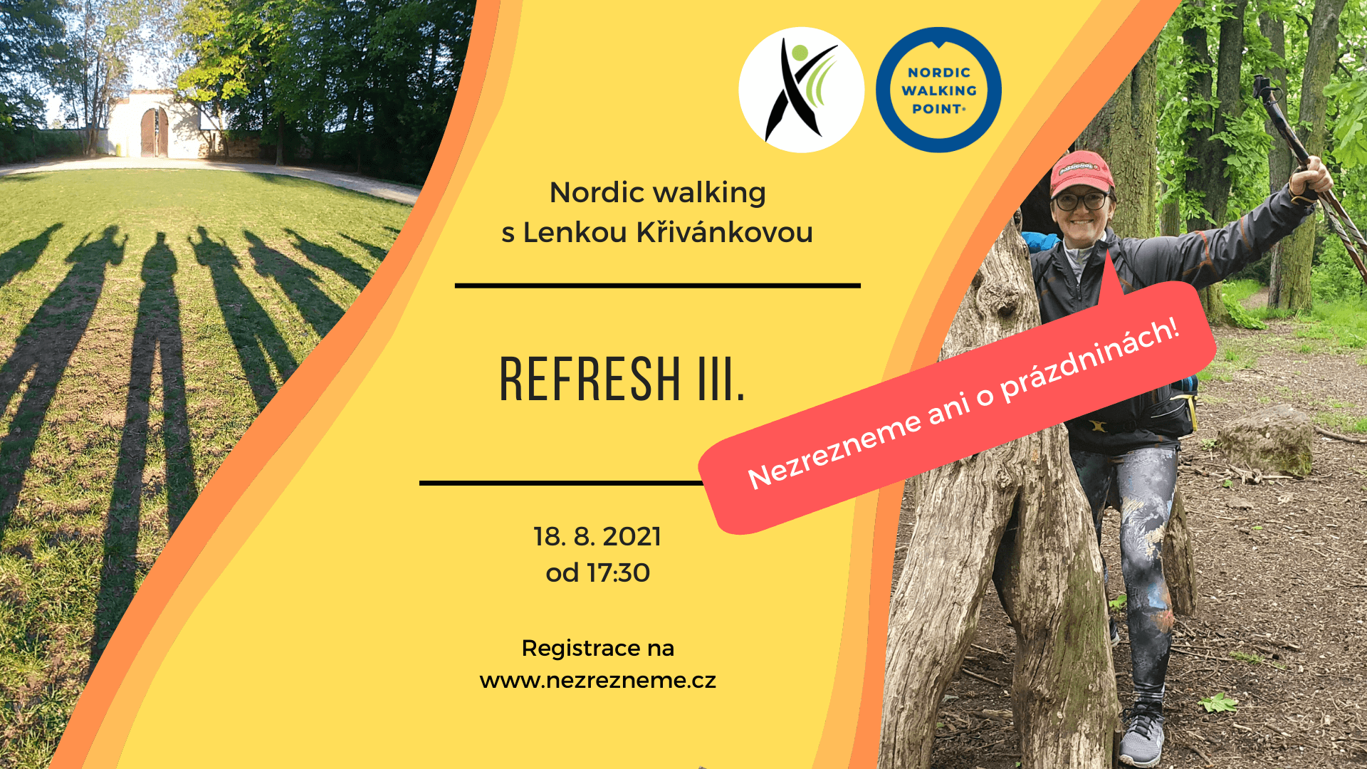 Chybí vám o prázdninách nordiková parta? Přijďte na refresh lekci nordic walking v Oboře Hvězda a rozhýbejte se pod vedením zkušené instruktorky! Lenka Křivánková, Nezrezneme.cz