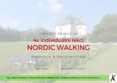 Dárkový poukaz (voucher) na individuální lekci Nordic Walking pro maminku k narozeninám (vzor) | Lenka Křivánková, Nezrezneme.cz