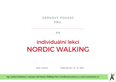 Dárkový poukaz (voucher) na individuální lekci Nordic Walking pro manžela (vzor bez pozadí k vybarvení) | Lenka Křivánková, Nezrezneme.cz