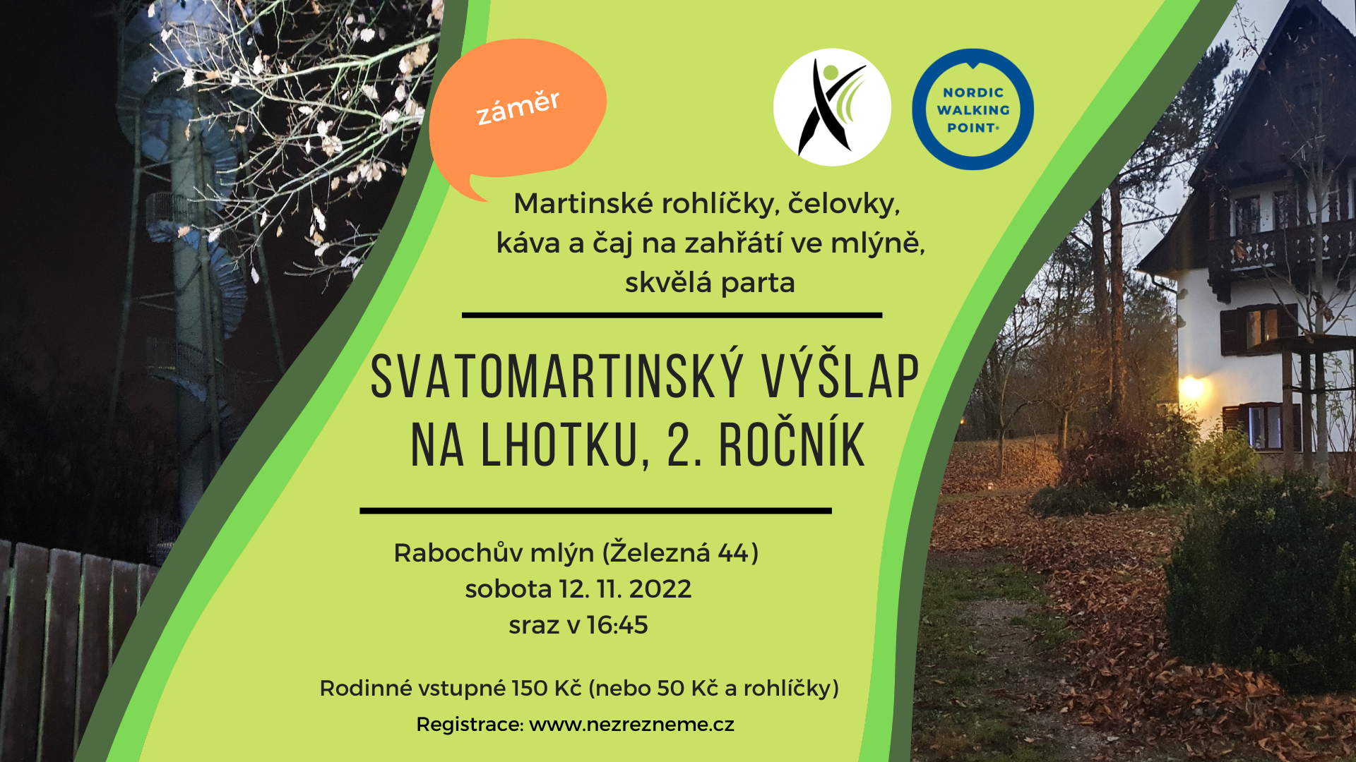 Pohodový Svatomartinský výšlap pro celou rodinu! Čelovky, martinské rohlíčky a čaj na zahřátí v Rabochově mlýně mezi obcemi Železná a Malé Přílepy. Pořádá Lenka Křivánková, Nezrezneme.cz Pohodový Svatomartinský výšlap pro celou rodinu! Čelovky, martinské rohlíčky a čaj na zahřátí v Rabochově mlýně mezi obcemi Železná a Malé Přílepy. Pořádá Lenka Křivánková, Nezrezneme.cz