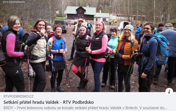 První lednovou sobotu jsme vyrazily na Novoroční výšlap na Hrad Valdek v Brdech. Konala se tam akce Valdekova medovina – setkání přátel hradu ve prospěch spolku pro obnovu hradu. A všimla si nás RTV Podbrdsko :)