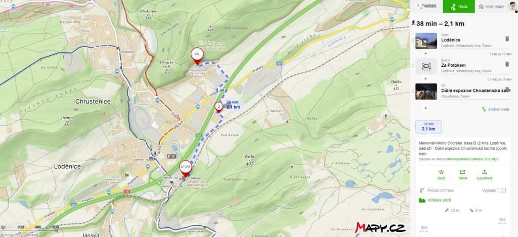 Memoriál Mikiho Dobrého. 12. 8. 2023, trasa B: Loděnice, nádraží - Chrustenická šachta (2 km) | Lenka Křivánková, Nezrezneme.cz