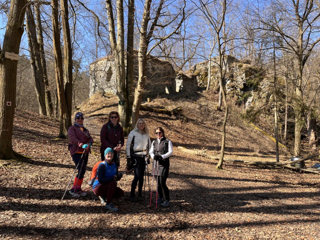 Pochod pro mozek 2025 s Nezrezneme.cz - výšlap s Nordic Walking na hrad Jenčov. Vede instruktorka Lenka Křivánková